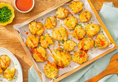Cheesy Smashed Potatoes recipe