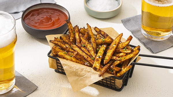 Air Fryer Cajun Fries with Spiced-Up Ketchup
