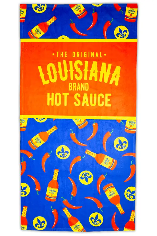 Louisiana Hot Sauce Brand Beach Towel
